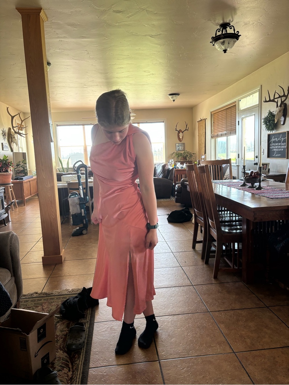 fab'rik Coral Halter Maxi Dress - Picture 2 of 6